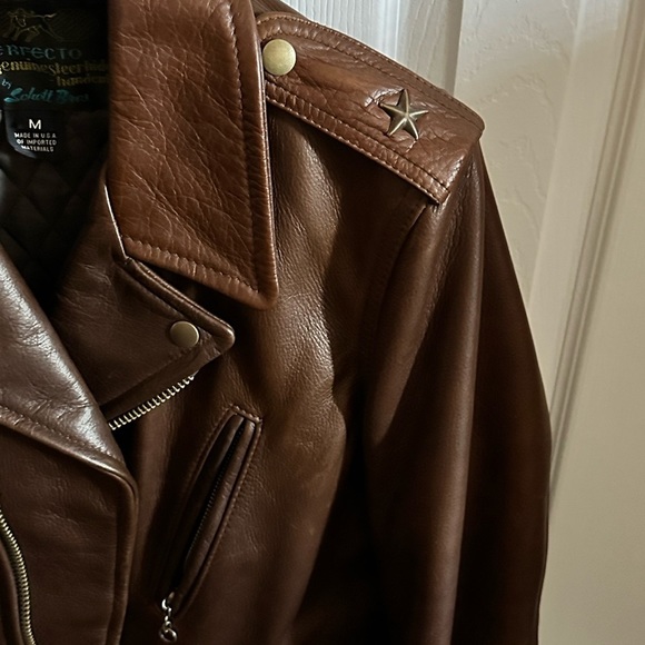 Men’s Schott Brown Leather Jacket 519 Size M - Picture 3 of 16